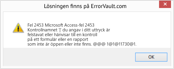 Fix Microsoft Access-fel 2453 (Error Fel 2453)