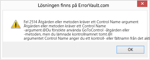 Download Error <?php echo $number; ?> (Åtgärden eller metoden kräver ett Control Name-argument) Repair Tool Fix Åtgärden eller metoden kräver ett Control Name-argument (Error Fel 2514)
