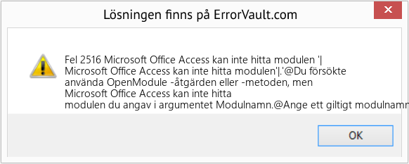 Fix Microsoft Office Access kan inte hitta modulen '| (Error Fel 2516)