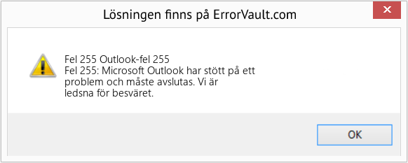 Fix Outlook-fel 255 (Error Fel 255)