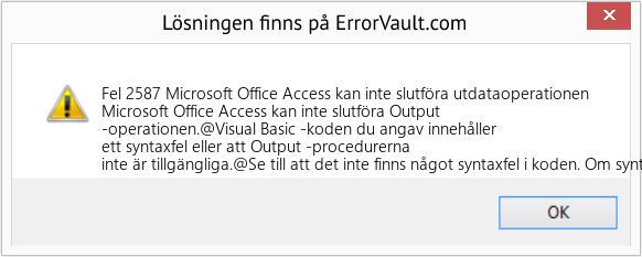 Download Error <?php echo $number; ?> (Microsoft Office Access kan inte slutföra utdataoperationen) Repair Tool Fix Microsoft Office Access kan inte slutföra utdataoperationen (Error Fel 2587)