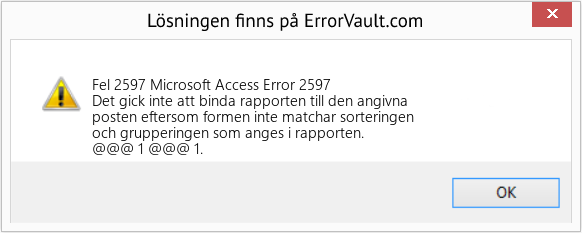 Download Error <?php echo $number; ?> (Microsoft Access Error 2597) Repair Tool Fix Microsoft Access Error 2597 (Error Fel 2597)