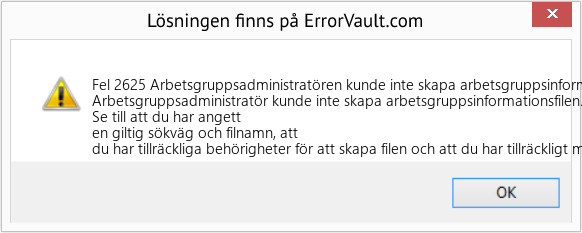 Download Error <?php echo $number; ?> (Arbetsgruppsadministratören kunde inte skapa arbetsgruppsinformationsfilen) Repair Tool Fix Arbetsgruppsadministratören kunde inte skapa arbetsgruppsinformationsfilen (Error Fel 2625)