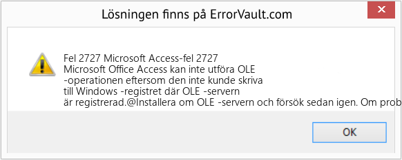 Fix Microsoft Access-fel 2727 (Error Fel 2727)