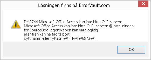 Fix Microsoft Office Access kan inte hitta OLE-servern (Error Fel 2744)