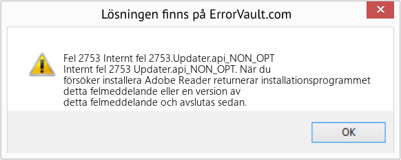 Fix Internt fel 2753.Updater.api_NON_OPT (Error Fel 2753)