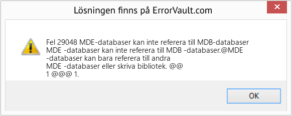 Download Error <?php echo $number; ?> (MDE-databaser kan inte referera till MDB-databaser) Repair Tool Fix MDE-databaser kan inte referera till MDB-databaser (Error Fel 29048)