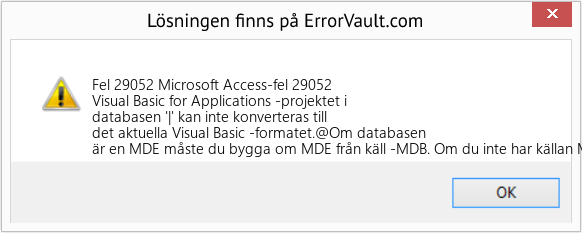 Fix Microsoft Access-fel 29052 (Error Fel 29052)