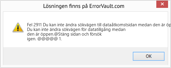 Download Error <?php echo $number; ?> (Du kan inte ändra sökvägen till dataåtkomstsidan medan den är öppen) Repair Tool Fix Du kan inte ändra sökvägen till dataåtkomstsidan medan den är öppen (Error Fel 2911)