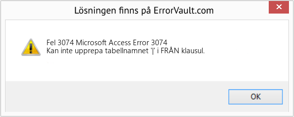 Fix Microsoft Access Error 3074 (Error Fel 3074)