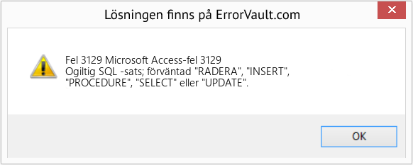 Fix Microsoft Access-fel 3129 (Error Fel 3129)