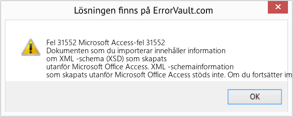 Fix Microsoft Access-fel 31552 (Error Fel 31552)