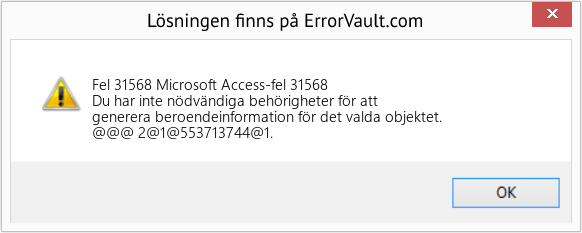Fix Microsoft Access-fel 31568 (Error Fel 31568)
