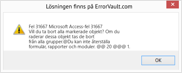 Fix Microsoft Access-fel 31667 (Error Fel 31667)