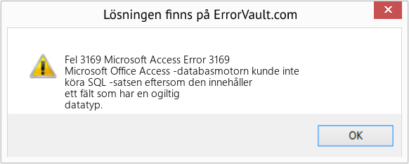 Fix Microsoft Access Error 3169 (Error Fel 3169)