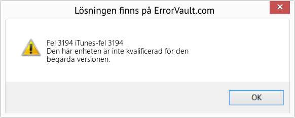 Fix iTunes-fel 3194 (Error Fel 3194)