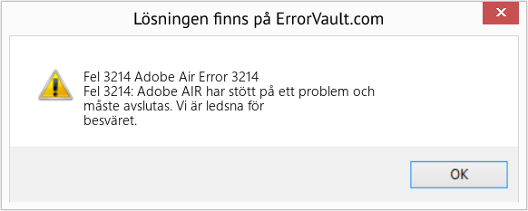 Fix Adobe Air Error 3214 (Error Fel 3214)