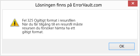 Download Error <?php echo $number; ?> (Ogiltigt format i resursfilen) Repair Tool Fix Ogiltigt format i resursfilen (Error Fel 325)