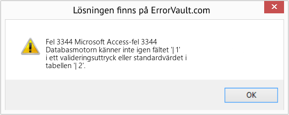 Fix Microsoft Access-fel 3344 (Error Fel 3344)