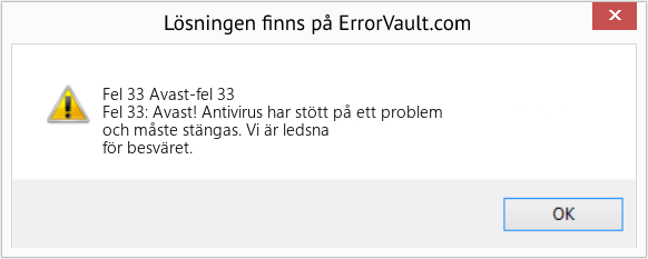 Download Error <?php echo $number; ?> (Avast-fel 33) Repair Tool Fix Avast-fel 33 (Error Fel 33)