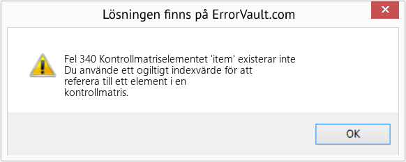 Download Error <?php echo $number; ?> (Kontrollmatriselementet 'item' existerar inte) Repair Tool Fix Kontrollmatriselementet 'item' existerar inte (Error Fel 340)