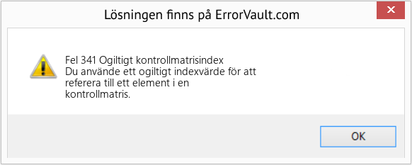 Download Error <?php echo $number; ?> (Ogiltigt kontrollmatrisindex) Repair Tool Fix Ogiltigt kontrollmatrisindex (Error Fel 341)