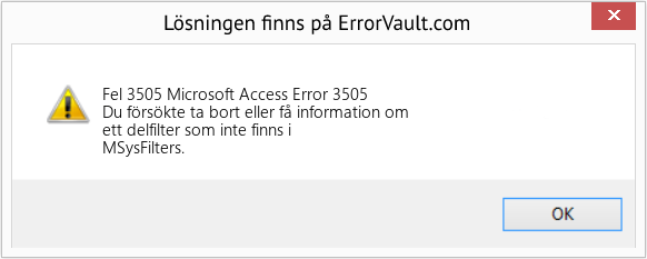 Fix Microsoft Access Error 3505 (Error Fel 3505)
