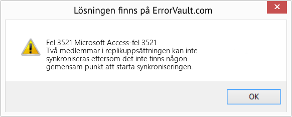 Fix Microsoft Access-fel 3521 (Error Fel 3521)