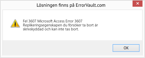 Fix Microsoft Access Error 3607 (Error Fel 3607)