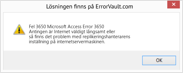 Fix Microsoft Access Error 3650 (Error Fel 3650)