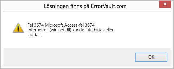 Fix Microsoft Access-fel 3674 (Error Fel 3674)