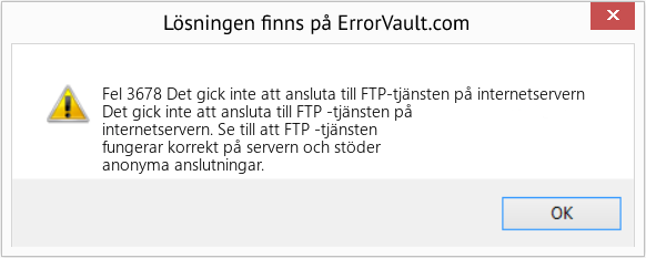 Fix Det gick inte att ansluta till FTP-tjänsten på internetservern (Error Fel 3678)
