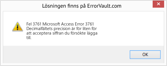 Fix Microsoft Access Error 3761 (Error Fel 3761)
