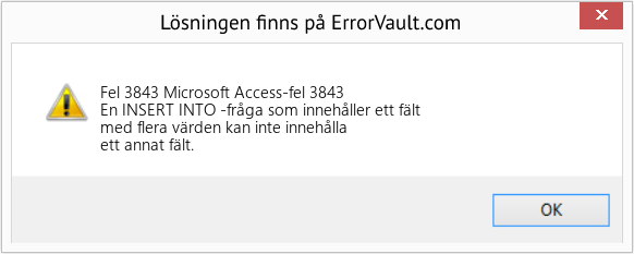 Fix Microsoft Access-fel 3843 (Error Fel 3843)