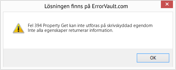 Download Error <?php echo $number; ?> (Property Get kan inte utföras på skrivskyddad egendom) Repair Tool Fix Property Get kan inte utföras på skrivskyddad egendom (Error Fel 394)