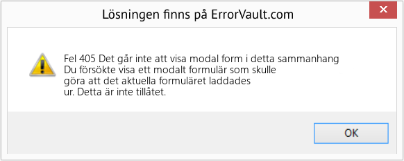 Download Error <?php echo $number; ?> (Det går inte att visa modal form i detta sammanhang) Repair Tool Fix Det går inte att visa modal form i detta sammanhang (Error Fel 405)