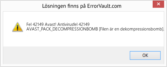 Fix Avast! Antivirusfel 42149 (Error Fel 42149)