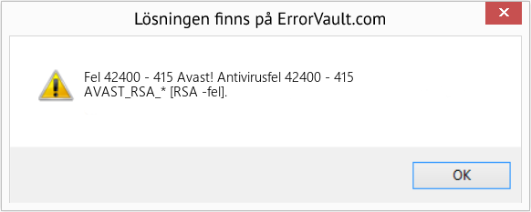Fix Avast! Antivirusfel 42400 - 415 (Error Fel 42400 - 415)