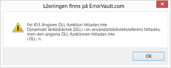 Fix Angiven DLL-funktion hittades inte (Error Fel 453)