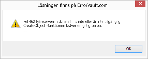 Fix Fjärrservermaskinen finns inte eller är inte tillgänglig (Error Fel 462)