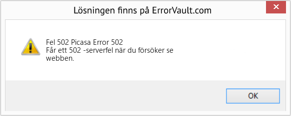 Fix Picasa Error 502 (Error Fel 502)
