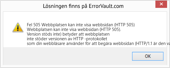 Fix Webbplatsen kan inte visa webbsidan (HTTP 505) (Error Fel 505)