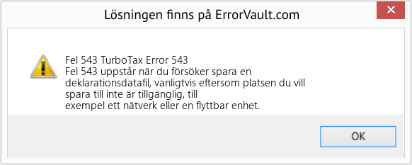 Fix TurboTax Error 543 (Error Fel 543)