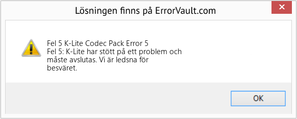 Download Error <?php echo $number; ?> (K-Lite Codec Pack Error 5) Repair Tool Fix K-Lite Codec Pack Error 5 (Error Fel 5)