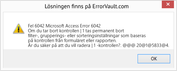Fix Microsoft Access Error 6042 (Error Fel 6042)