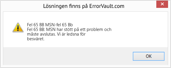 Fix MSN-fel 65 Bb (Error Fel 65 BB)
