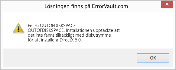 Download Error <?php echo $number; ?> (OUTOFDISKSPACE) Repair Tool Fix OUTOFDISKSPACE (Error Fel -6)