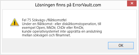 Download Error <?php echo $number; ?> (Sökvägs-/filåtkomstfel) Repair Tool Fix Sökvägs-/filåtkomstfel (Error Fel 75)
