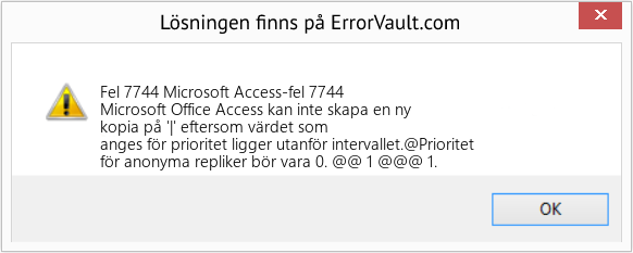 Fix Microsoft Access-fel 7744 (Error Fel 7744)