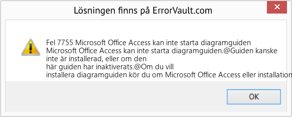 Fix Microsoft Office Access kan inte starta diagramguiden (Error Fel 7755)